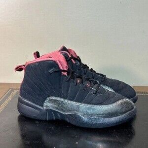 Nike Air Jordan 12 Retro Black Siren Red 510816-008 Ps Preschool Girls Size 3Y